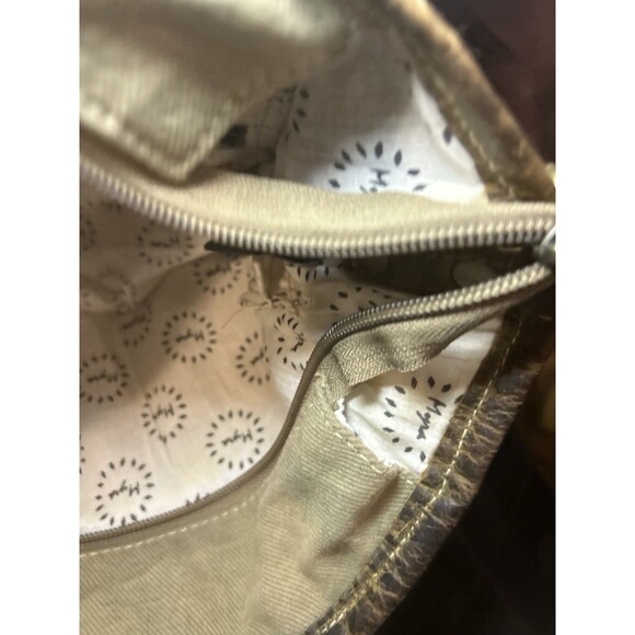 Myra Sand Weaver Upcycled Rug Canvas Leather Crossbody Bag Boho Southwest - Picture 9 of 10